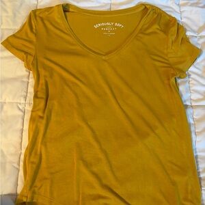 Seriously Soft Mustard V-Neck Tee